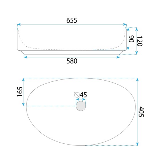 Umywalka Nablatowa JOANA Biały