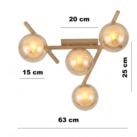 Lampa Sufitowa SMART 4 Beżowy/Miodowy