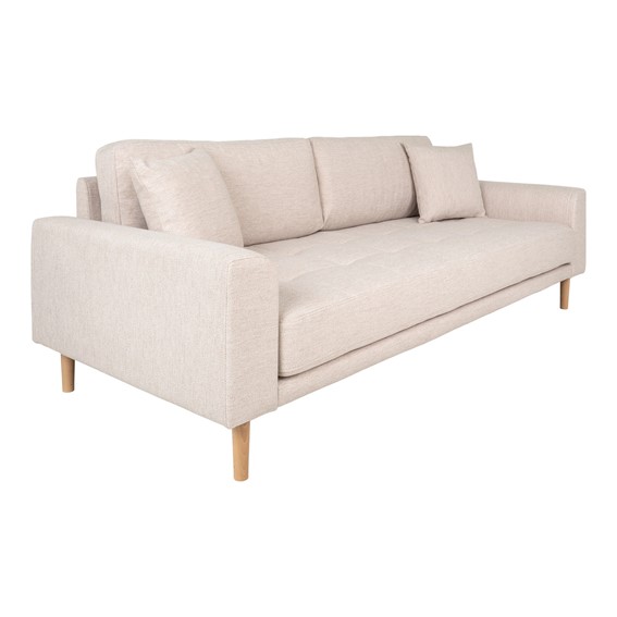 Sofa LIDO Trzyosobowa z Podłokietnikami Beżowy/Naturalny
