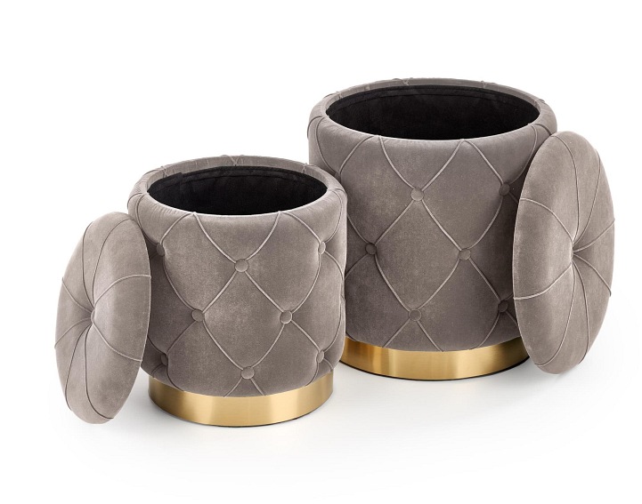 Zestaw Puf POLLY Popiel