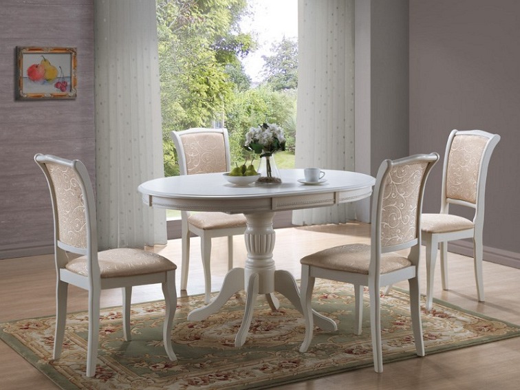 Stół Rozkładany OLIVIA (110-140)x106 Biały