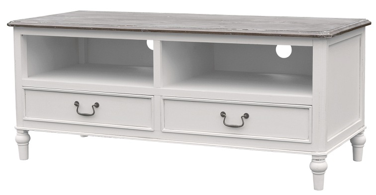 Szafka RTV Ravenna 034 50x120x51 Biały/Brązowy