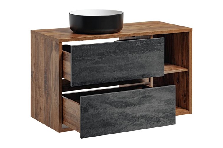 Zestaw HAC B UN. 6259 100cm (Szafka + Umywalka) Beton/Dąb