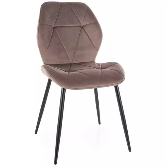 Krzesło RICK Velvet Cappuccino/Czarny Mat