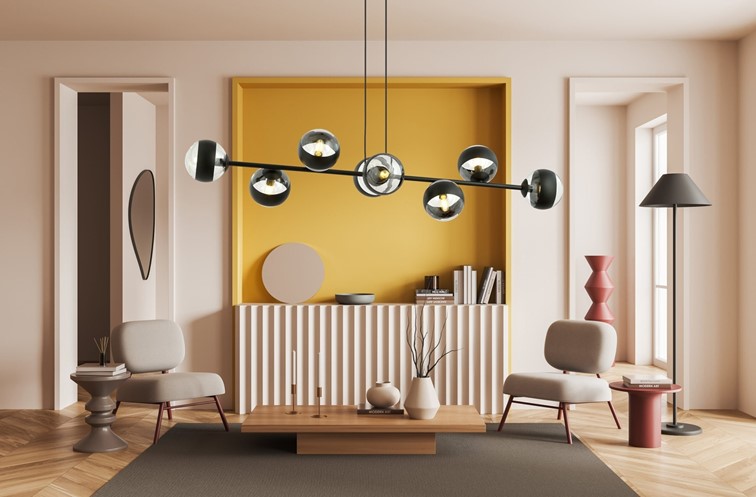 Lampa Wisząca ROSSI 8 STRIPE Czarny