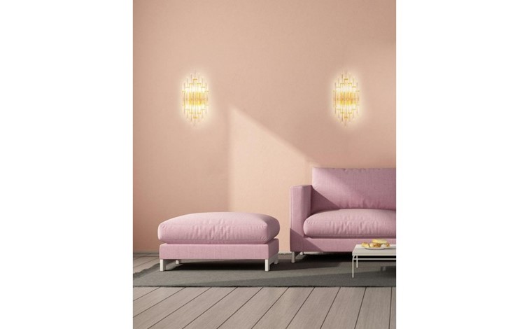 Lampa Ścienna PALAZZO Złoty/Transparentny