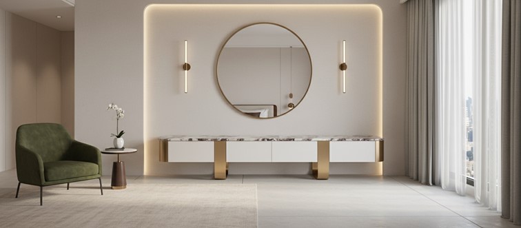 Komoda RTV STILIG ST922 Biały/Złoty