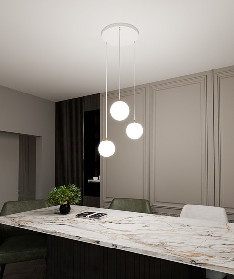 Lampa Wisząca ROYAL 3 Biały