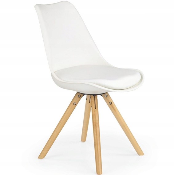 Krzesło K201 Buk/Biały