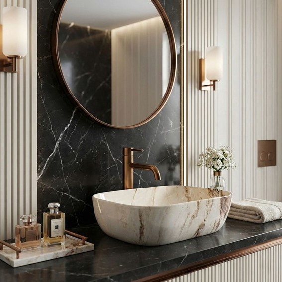 Umywalka Nablatowa BELINDA MARRONE SHINY Beżowy