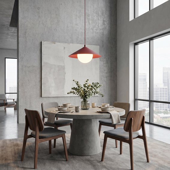 Lampa Wisząca MONO 1S Burgundowy/Opal