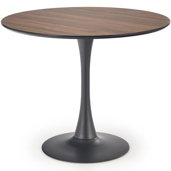 Stół Okrągły OLMO fi90 Czarny/Orzech