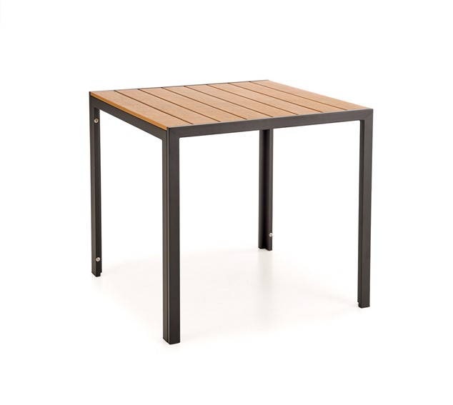 Stół Kwadratowy FIERRO 80x80 cm Brązowy/Czarny
