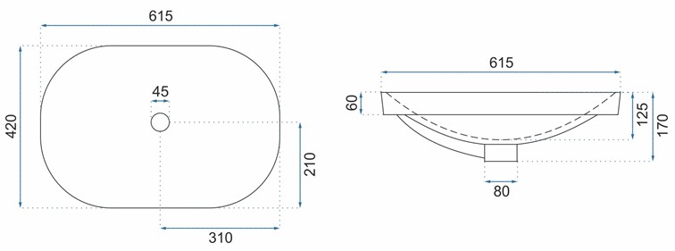 Umywalka Wpuszczana ARLETA Biały