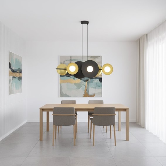 Lampa Wisząca VOLUM 6 Czarny/Złoty