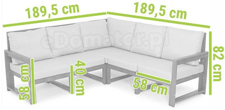 Sofa Ogrodowa Narożna MALTA 5-Osobowa Brązowy/Grafit
