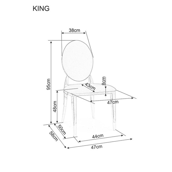Krzesło KING Velvet Złoty/Czarny Bluvel 19
