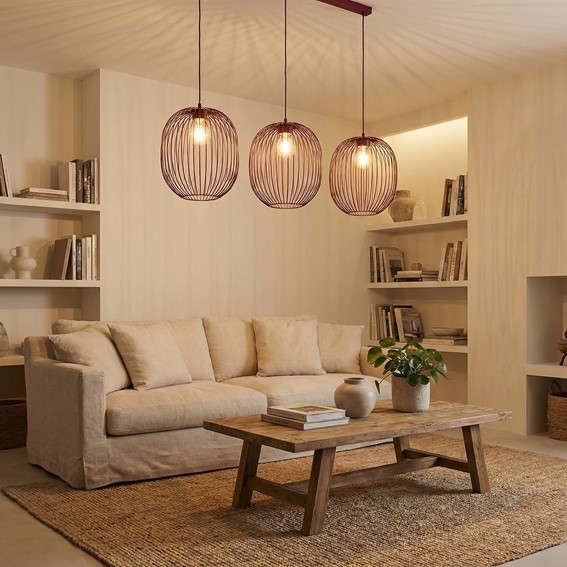 Lampa Wisząca MANTRA 3 Burgundowy