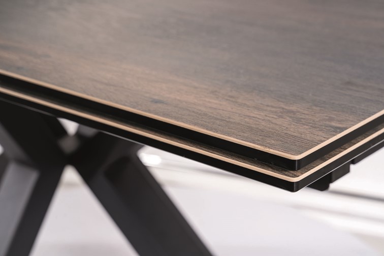 Stół Rozkładany COLUMBUS CERAMIC (160-240)x90 Czarny/Brązowy