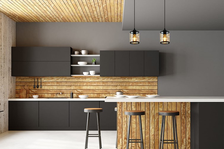 Lampa Wisząca ERICO 1 Czarny/Złoty