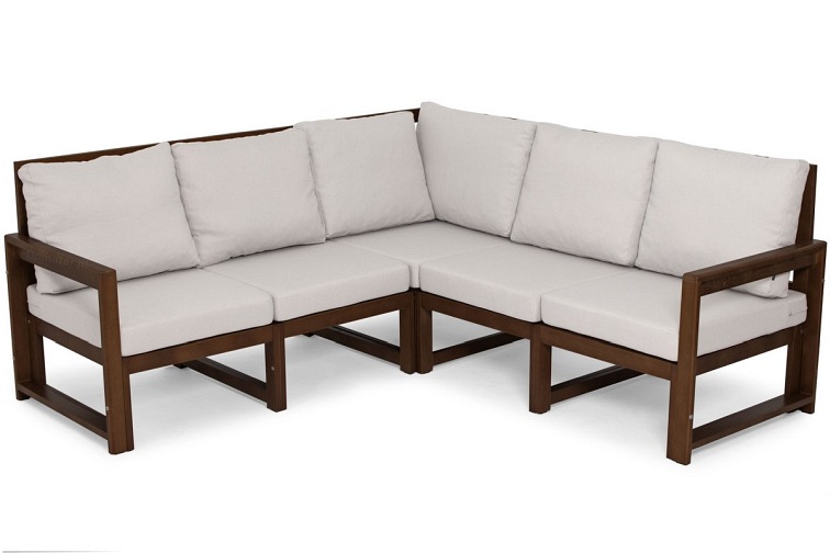 Zestaw Ogrodowy MALTA 5-Osobowy ze Stolikiem Ciemny Brązowy/Szary