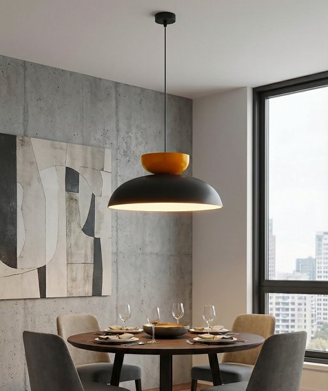 Lampa Wisząca MEGA 1 Czarny/Pomarańczowy