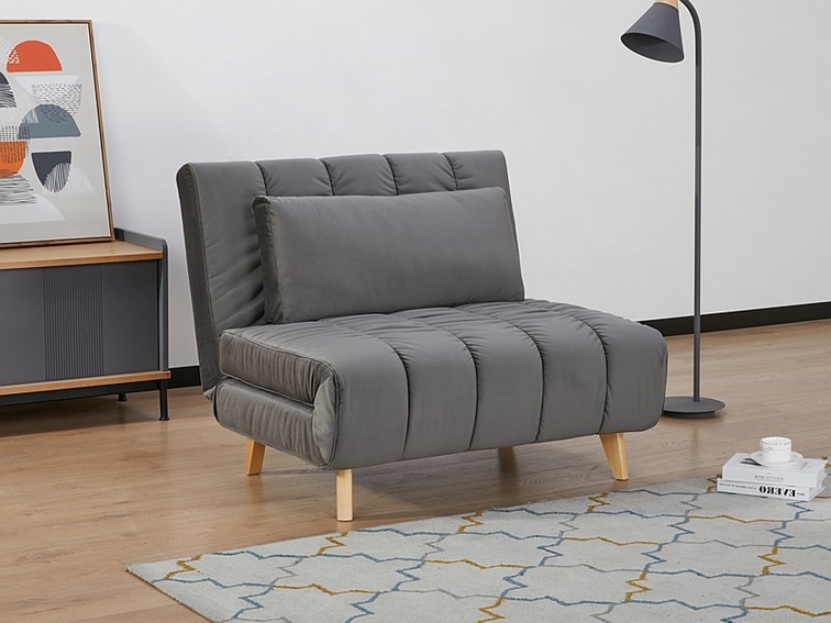 Fotel BILLY Velvet Buk/Szary TAP.139