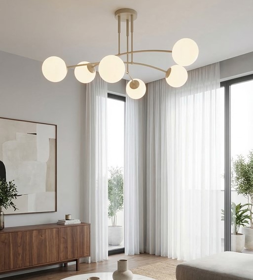 Lampa Sufitowa PREGOS 6 Beżowy/Biały