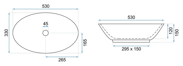 Umywalka Nablatowa PAMELA AIAX SHINY Biały