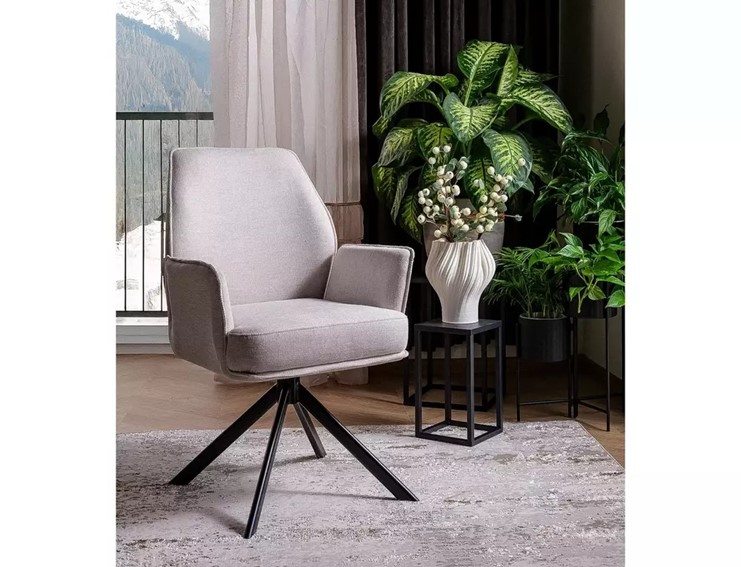 Fotel HUGO Brego Jasny Beżowy/Czarny Mat