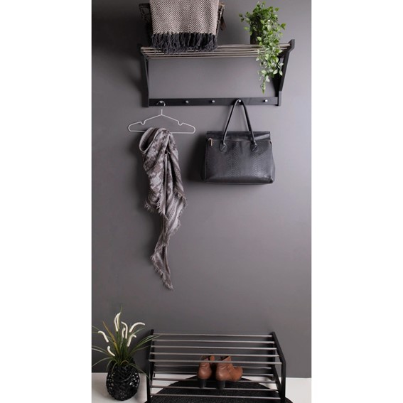 Półka na Buty PADOVA 78cm Czarny/Srebrny