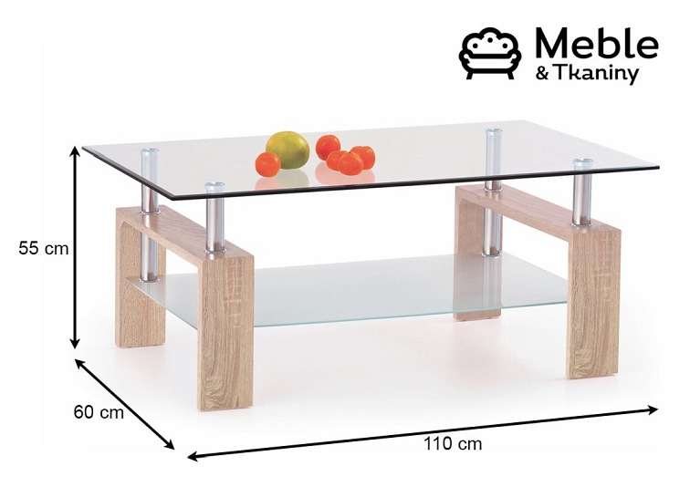 Ława DIANA H Dąb Sonoma/Szklana