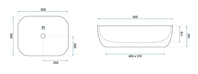 Umywalka Nablatowa MONA Biały