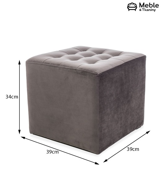 Puf LORI Velvet Szary Bluvel 14