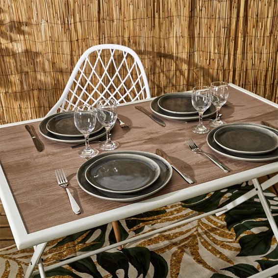 Stół BARCELONA 110x70 Biały/Brąz