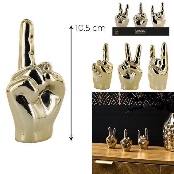 Dekoracja/Figurka DŁOŃ MAŁA 1 Palec Złoty