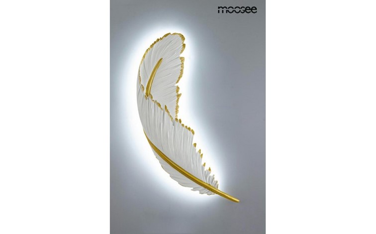 Lampa Ścienna PIÓRKO Biały/Złoty