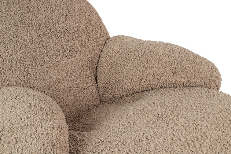 Fotel Bujany Plush Teddy 102x80x91 Ciemny Beżowy