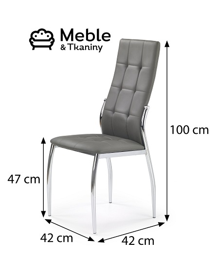 Krzesło K209 Chrom/Popiel Ekoskóra