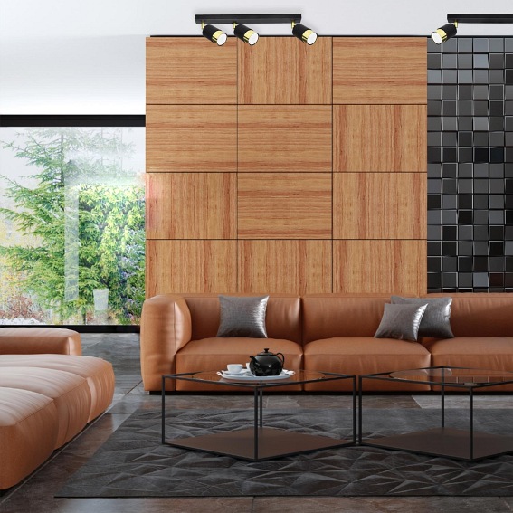 Lampa Sufitowa Plafon Massimo 3 Czarny/Złoty