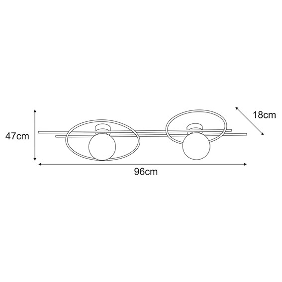 Kinkiet CORSA K-5347 Czarny/Bursztynowy