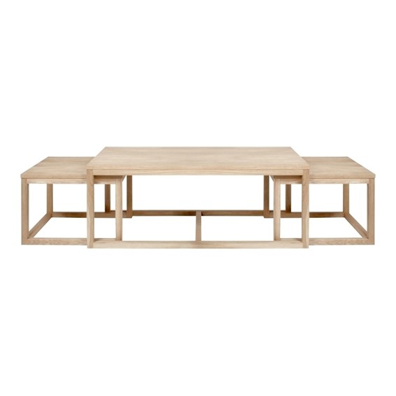 Zestaw 3 Stolików CORNUS Bielony Dąb