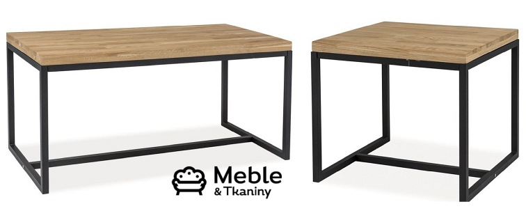 Ława LORAS C  60x60 Okleina Naturalna Dąb/Czarny