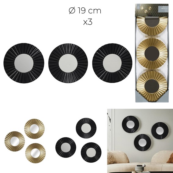 Zestaw 3 Luster Origami Czarny