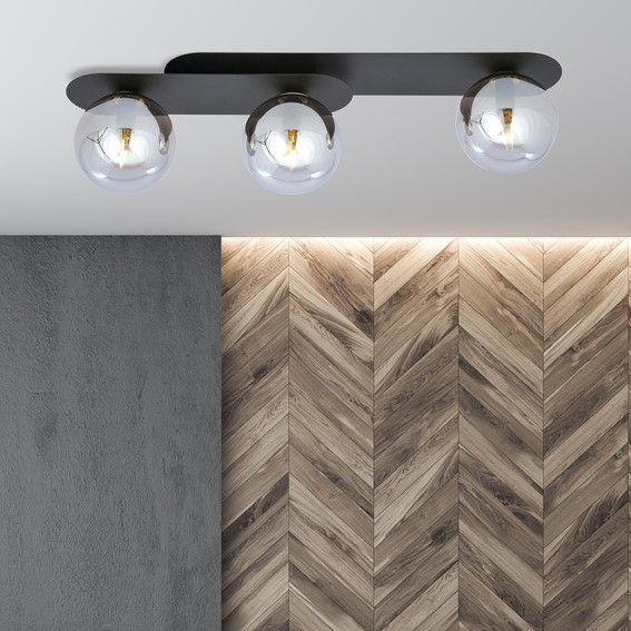 Lampa Sufitowa PLAZA 3 Czarny/Grafitowy