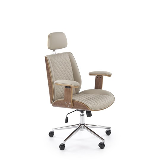 Fotel Gabinetowy TIMBER Orzechowy/Beżowy