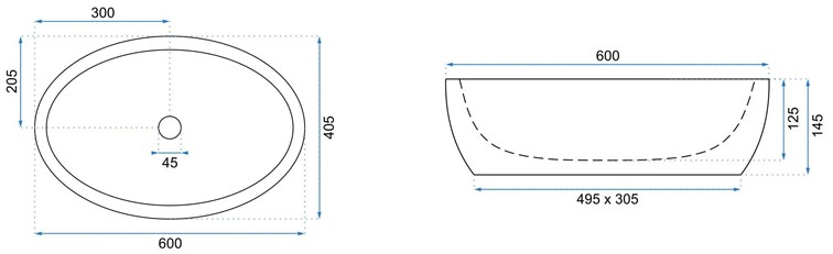 Umywalka Nablatowa MERYL Biały/Złoty