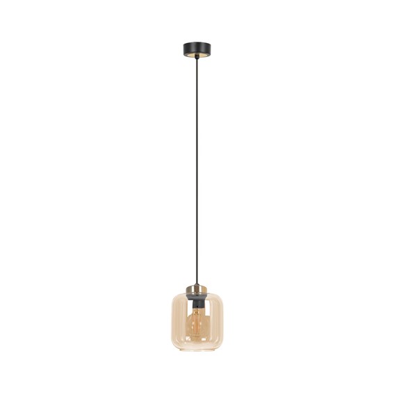 Lampa Wisząca IGA K-5510 Czarny/Złoty/Bursztynowy