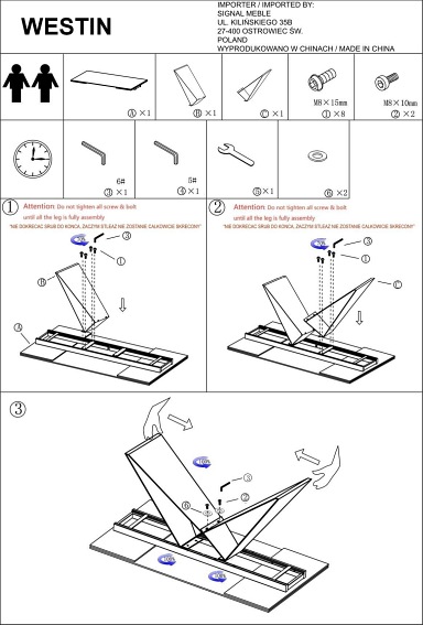 Stół Rozkładany WESTIN III CERAMIC (160-240)x90 Biały/Czarny