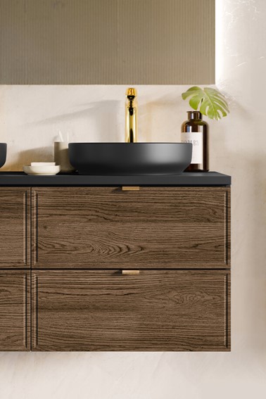 Szafka pod Umywalkę TALIA Czarny Mat/Dąb Casella